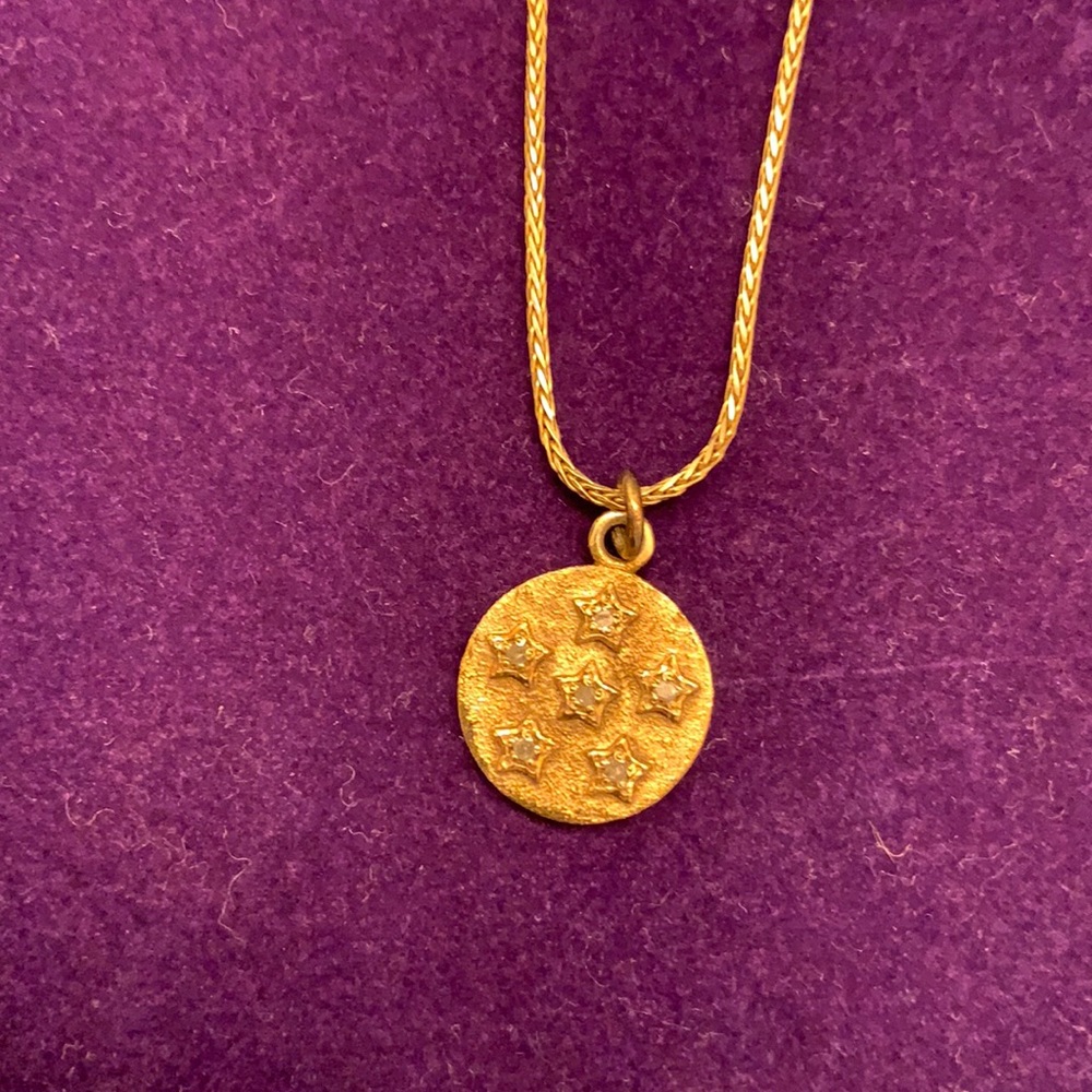 Joy Dravecky gold and diamond necklace